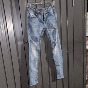 Rock Revival Light Blue Distressed Jeans